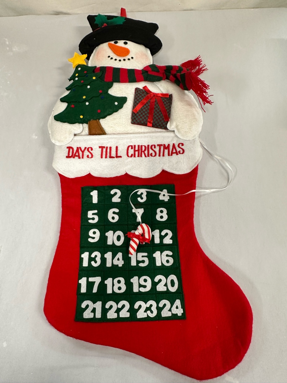 Vintage Snowman in a Stocking Wall Hanging